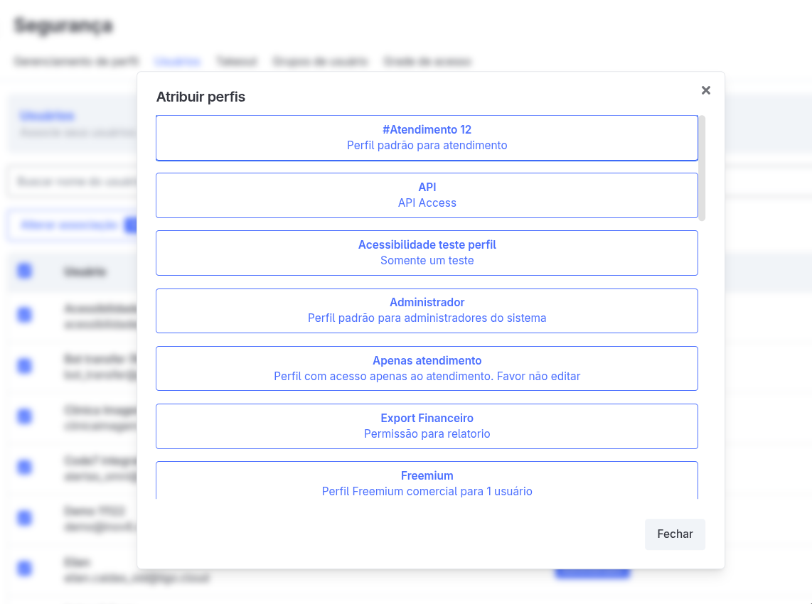 Atribuir Perfis