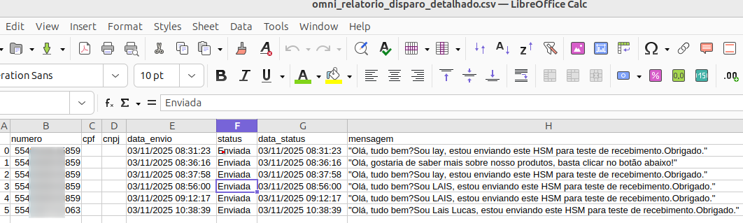 :class=sombracaixa Exemplo de registros relatório de disparo HSM detalhado