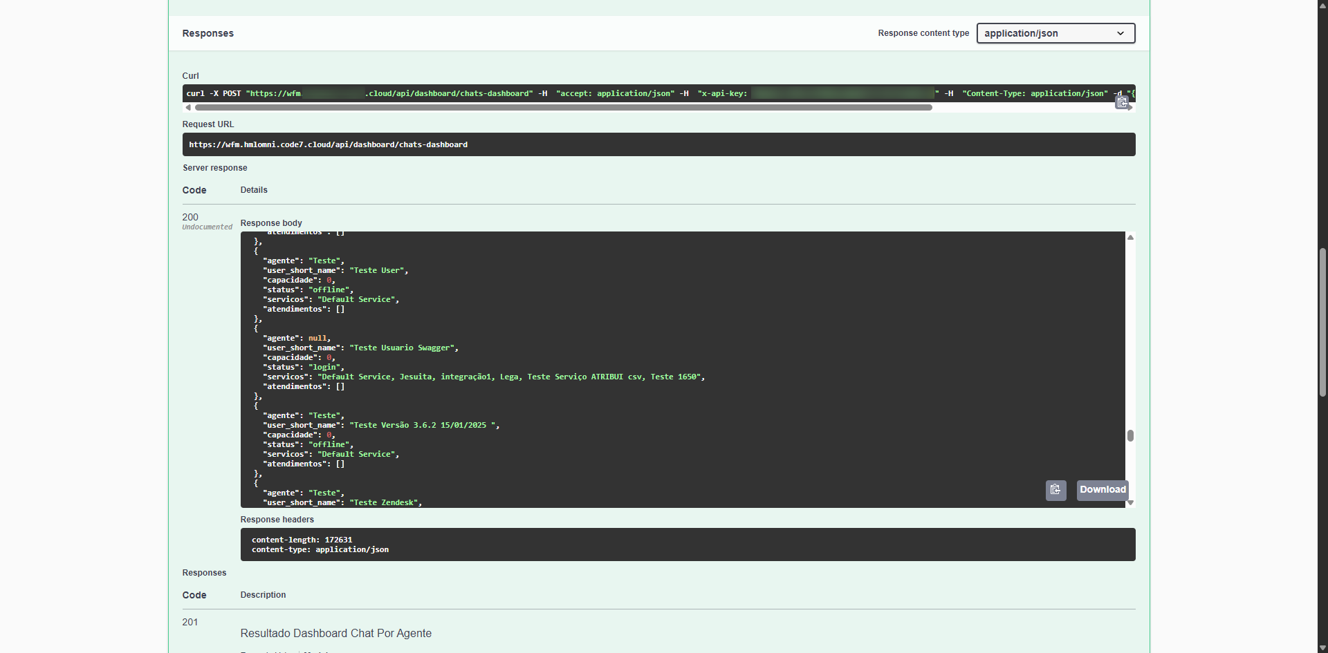Exemplo de retorno chats-dashboard