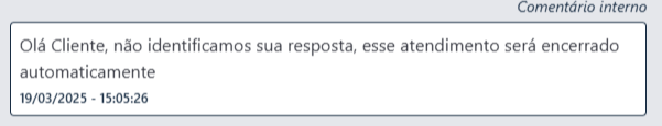 Comentário Interno Expiração Atendimento