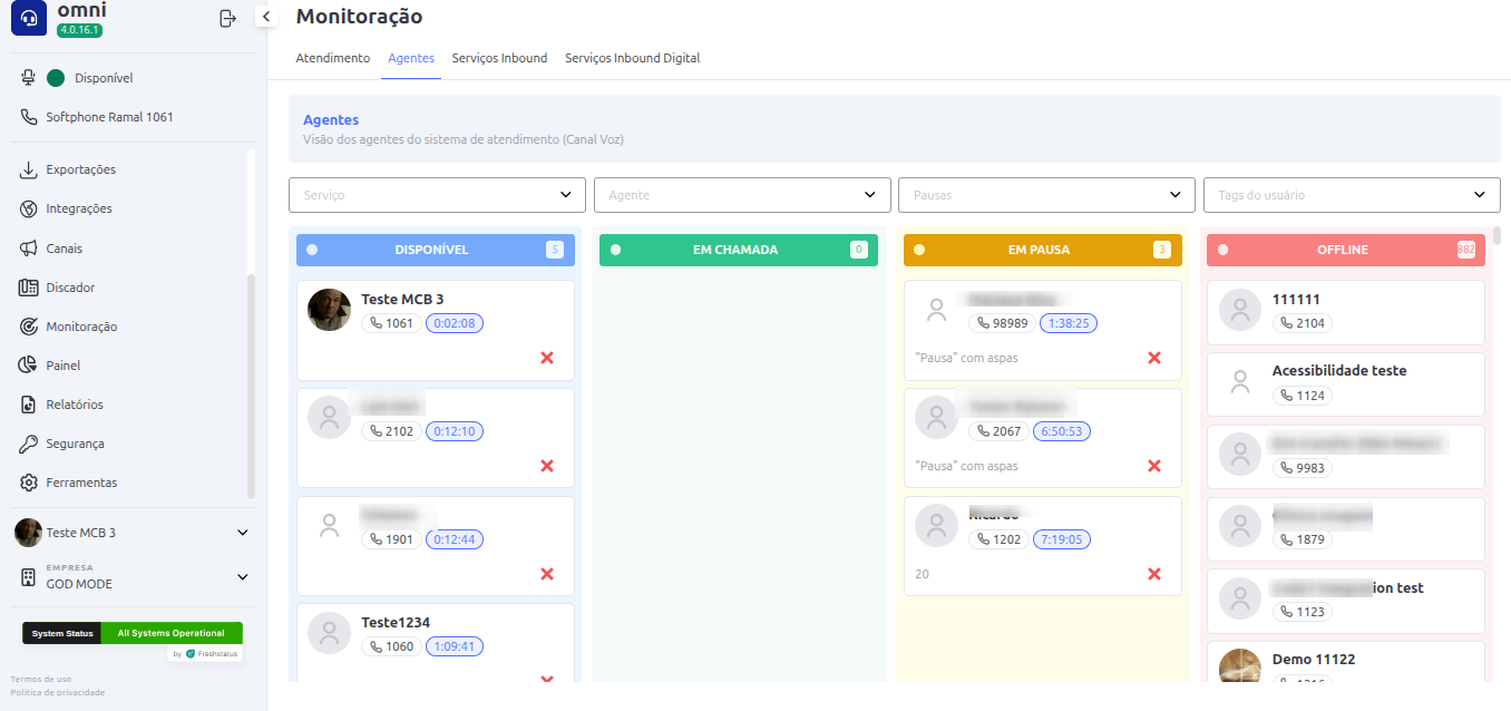 :class=sombracaixa Monitoração Agentes