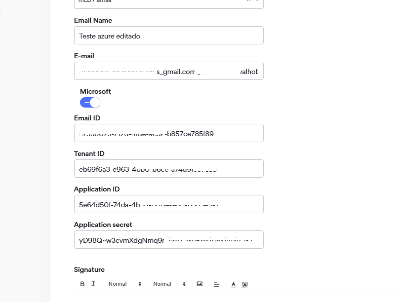 Cadastro Email Microsoft