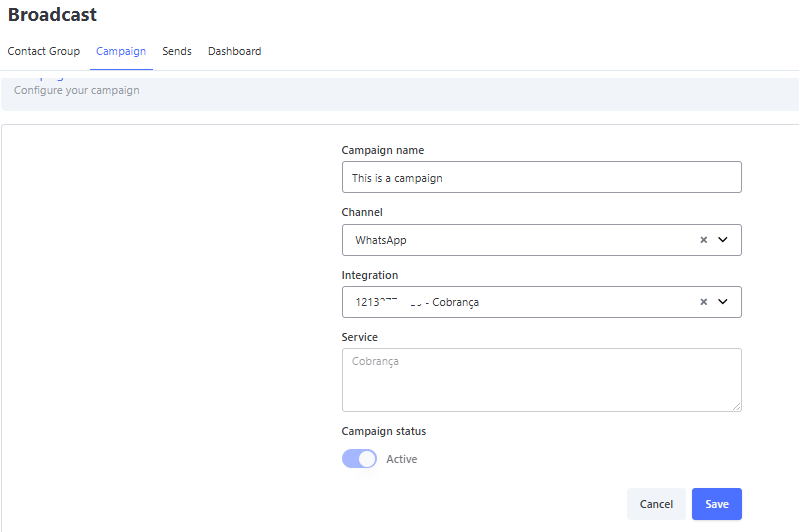 Configurar Campanha