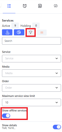 :class=sombracaixa Tela Atendimento Filtro Atendimentos Offline
