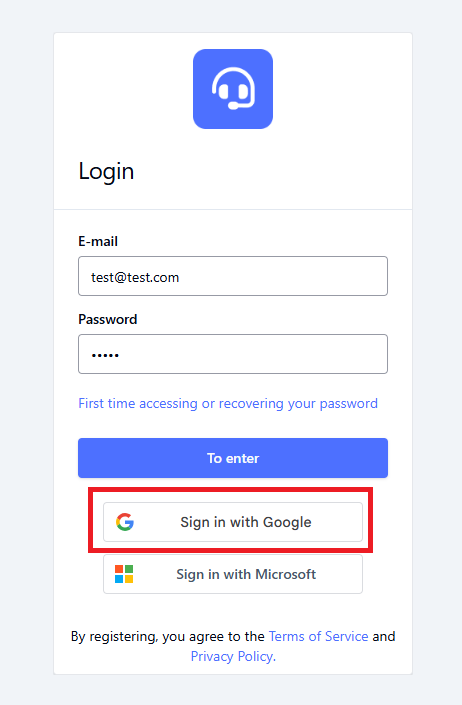 Login with Google account
