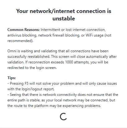 Restoring Omni Connection