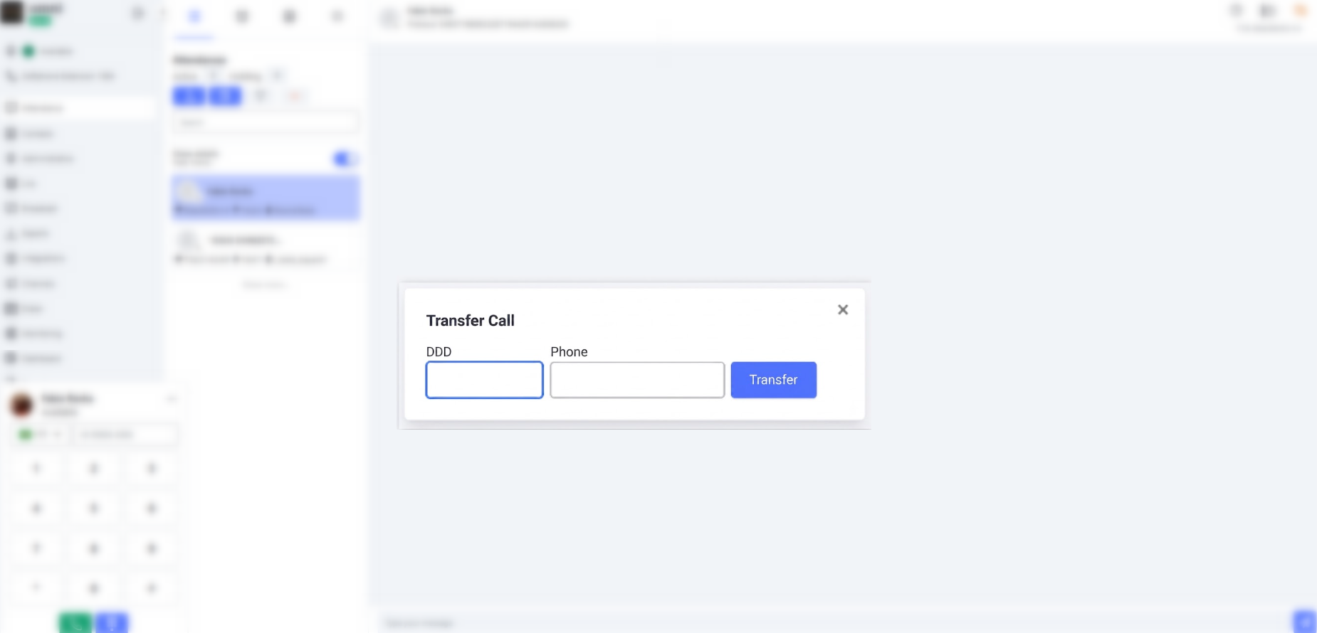 External Transfer DDD and Phone Number
